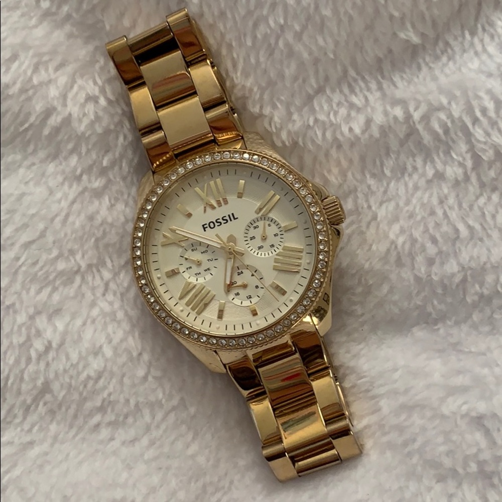 Gold Fossil watch